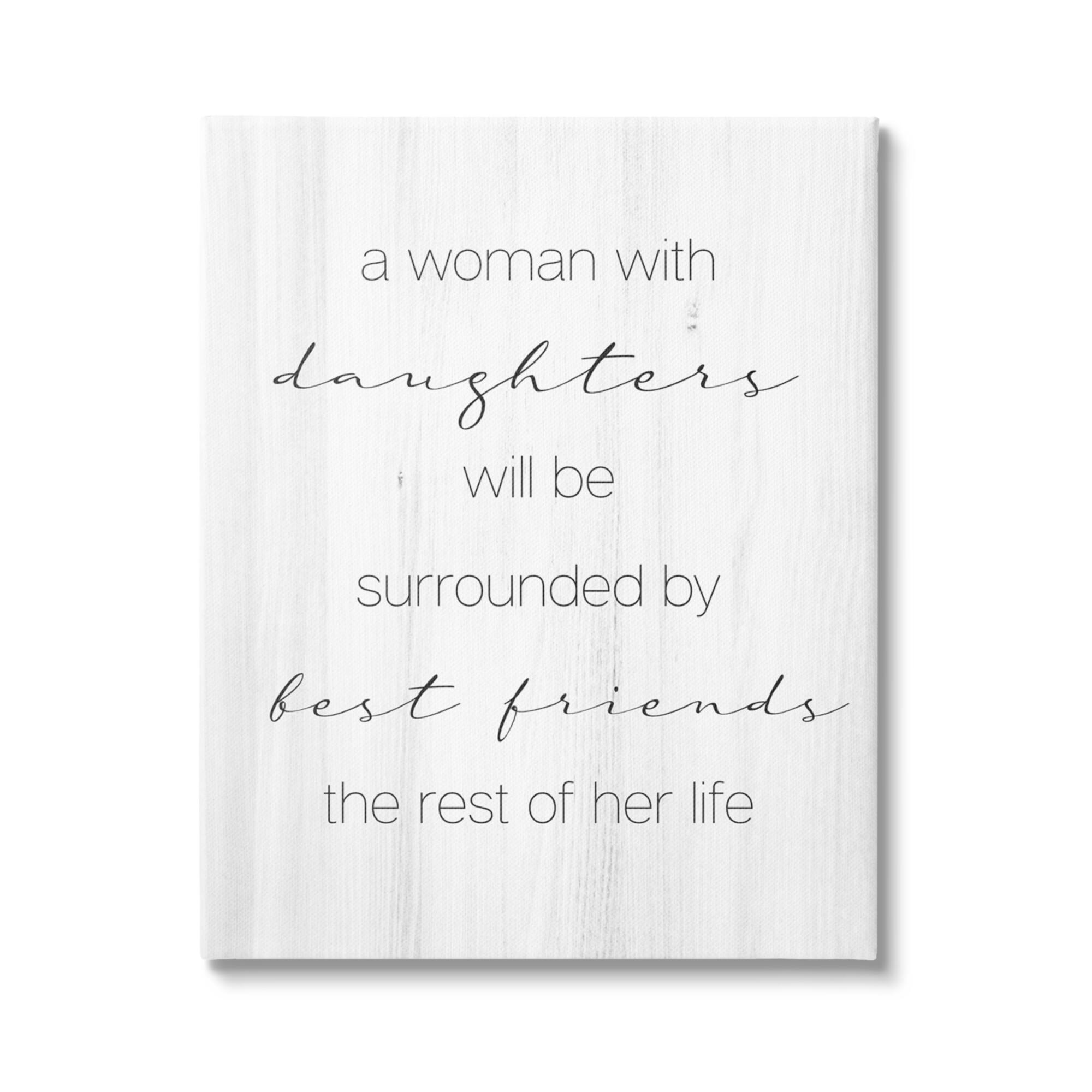 Stupell Industries Best Friend Daughters Birch Pattern Typography Phrase Canvas Wall Art